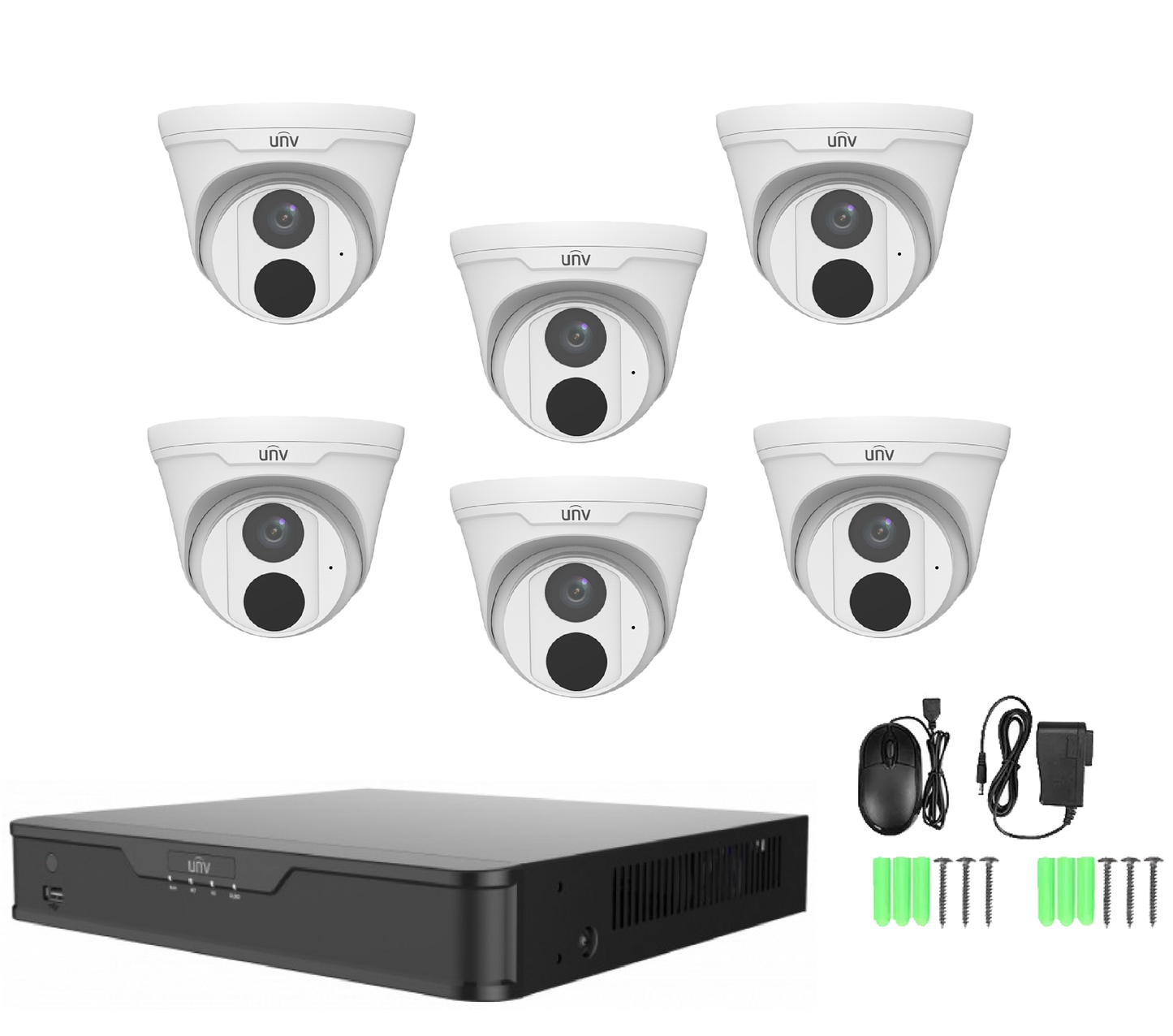 UNV Uniview branded IP 4 mega camera bundle kits with audio EK-S31P8T46T2-V3