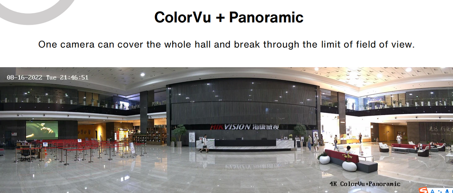 8 MP Panoramic 180 degree wide angle full color Fixed Turret IP Network Camera with two way audio NC458G2-PDL/LU
