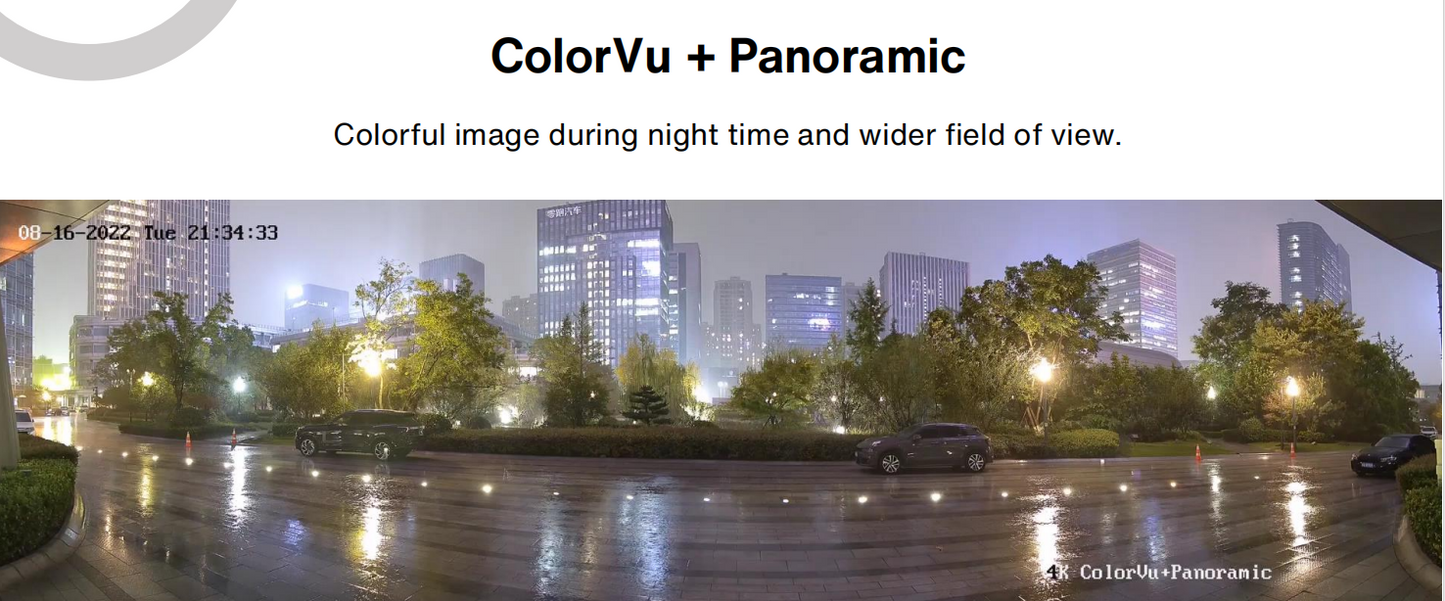 8 MP Panoramic 180 degree wide angle full color Fixed Turret IP Network Camera with two way audio NC458G2-PDL/LU